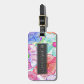 Kleurrijke handbediende Waterverf bloemen Bagagelabel (Voorkant verticaal)