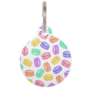 Kleurrijke handbediende Waterverf Macaroon Cookies Huisdierpenning