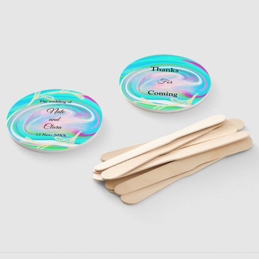 Kleurrijke handbeschilderde acrylvloeistof voor br handwaaier (Niet-gemonteerd)