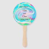 Kleurrijke handbeschilderde acrylvloeistof voor br handwaaier (Voorkant)