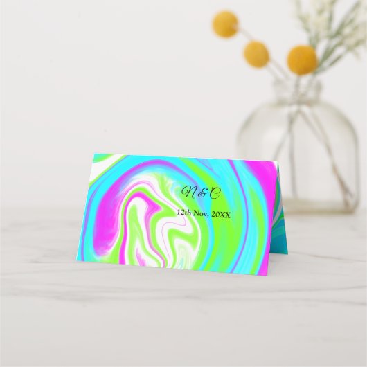 Kleurrijke handbeschilderde acrylvloeistof voor br plaatskaartje (Achterkant)