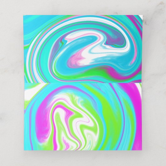 Kleurrijke handbeschilderde acrylvloeistof voor br plaatskaartje (Binnenkant ongevouwen)