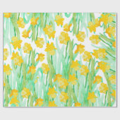 Kleurrijke handbeschilderde waterverf daffodilbloe cadeaupapier (Vlak)