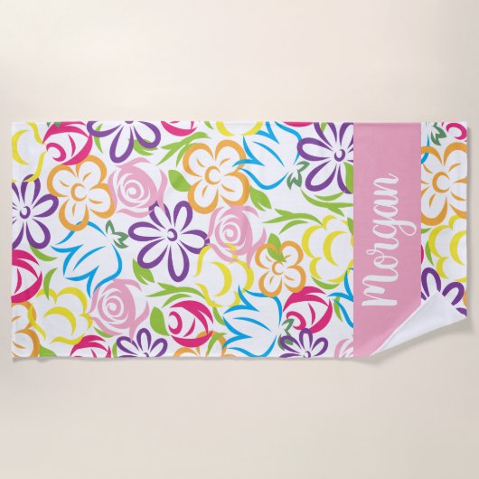 Kleurrijke handdoek met vingerafdruk op maat (Voorkant)