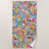 Kleurrijke handdoekjes voor bloemenontwerp strandlaken (Voorkant)