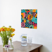 Kleurrijke HandDrawn Contemporary Grunge Art 3 Folie Afdrukken (Laag (Keuken))