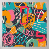 Kleurrijke HandDrawn Contemporary Grunge Art 3 Folie Afdrukken (Voorkant)