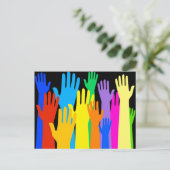 Kleurrijke Handen Briefkaart (Staand voorkant)