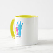 Kleurrijke handen met AmSAT logo Mok (Voorkant links)