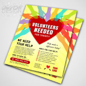 Kleurrijke handen vrijwilligers nodig voor goede d flyer