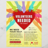 Kleurrijke handen vrijwilligers nodig voor goede d flyer (Voorkant)