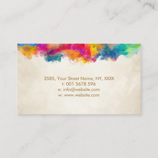 Kleurrijke handenboom visitekaartje (Achterkant)