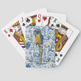 Kleurrijke handgeschilderde bedreigde ara pokerkaarten