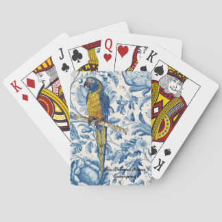 Kleurrijke handgeschilderde bedreigde ara pokerkaarten