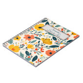 Kleurrijke Handgeschilderde Bloembloemen Notitieboek (Linkerzijde)