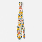 Kleurrijke Handgeschilderde Bloembloemen Stropdas (Voorkant)