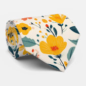 Kleurrijke Handgeschilderde Bloembloemen Stropdas (Opgerold)