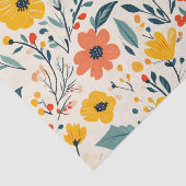 Kleurrijke Handgeschilderde Bloembloemen Tissuepapier (Detail)