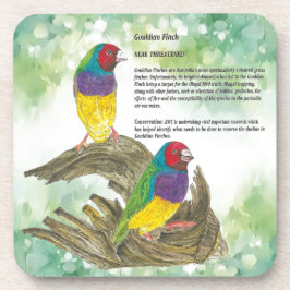Kleurrijke handgeschilderde Gouldian Finch Birds Bier Onderzetter