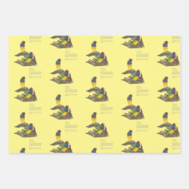Kleurrijke handgeschilderde Gouldian Finch Inpakpapier Vel