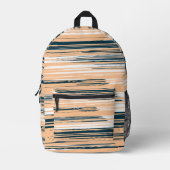 Kleurrijke handgeschilderde lijnen bedrukte rugzak (Voorkant)
