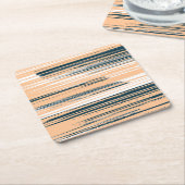 Kleurrijke handgeschilderde lijnen kartonnen onderzetters (Schuin)