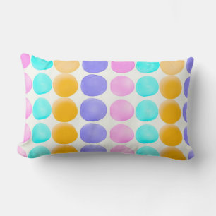 Kleurrijke handgeschilderde waterverf stippen kussen