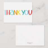 Kleurrijke handgeschreven bedankkaart notitiekaartje (Voorkant / Achterkant)