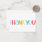 Kleurrijke handgeschreven bedankkaart notitiekaartje (Voorkant / Achterkant in situ)