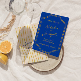 Kleurrijke Handgeschreven Retro Pinstripe Italië B Save The Date