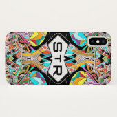 Kleurrijke Handgetekende Abstracte I Monogram Eers Case-Mate iPhone Case (Achterkant (horizontaal))