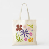 Kleurrijke handgetekende bloemclipart tote bag (Achterkant)