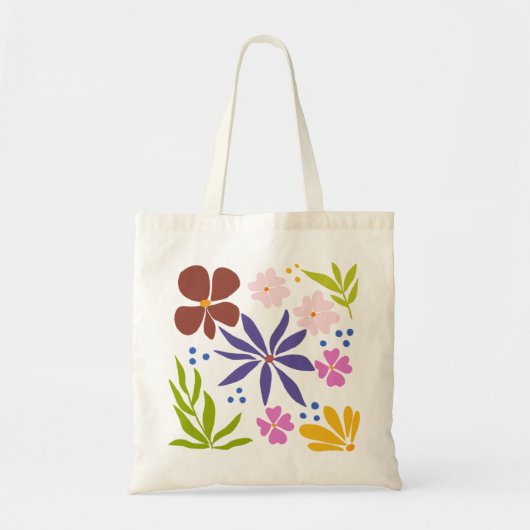 Kleurrijke handgetekende bloemclipart tote bag (Voorkant)