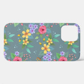 Kleurrijke handgetekende bloemen patroon  ontwerp Case-Mate iPhone case (Achterkant (horizontaal))