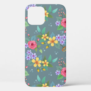 Kleurrijke handgetekende bloemen patroon ontwerp Case-Mate iPhone case