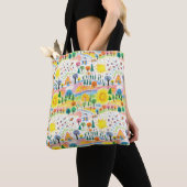 Kleurrijke handgetekende Canvas tas – grillig (Dichtbij)