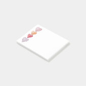 Kleurrijke handgetekende harten post-it® notes (Schuin)