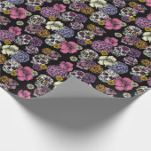 Kleurrijke handgetekende Mexicaanse suiker schedel Cadeaupapier (Hoek)