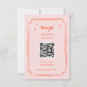 Kleurrijke handgetekende trouwfeest QR RSVP-kaarte RSVP Kaartje (Voorkant)