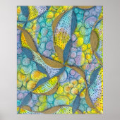 Kleurrijke Handgetekende Verwarde Abstracte Wervel Poster (Voorkant)