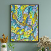 Kleurrijke Handgetekende Verwarde Abstracte Wervel Poster