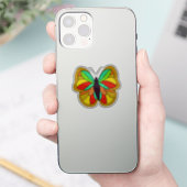 Kleurrijke Handgetekende Vlinder Goud Sticker (Telefoon)