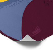 Kleurrijke handgetrokken zwengelvogel in het blauw poster (Hoek)