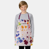 Kleurrijke handpalen van de schilderpartij schort (Gedragen)