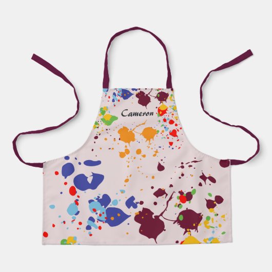 Kleurrijke handpalen van de schilderpartij schort (Voorkant)