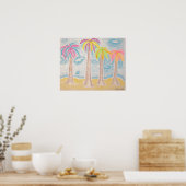 Kleurrijke handpalmen afdrukken poster (Keuken)