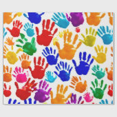 Kleurrijke HandPrint Cadeaupapier (Vlak)