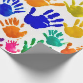 Kleurrijke HandPrint Cadeaupapier (Hoek)