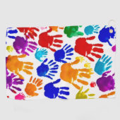 Kleurrijke HandPrint Golfhanddoek (Horizontaal)