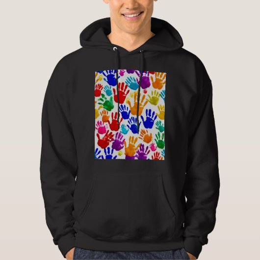 Kleurrijke HandPrint Hoodie (Voorkant)